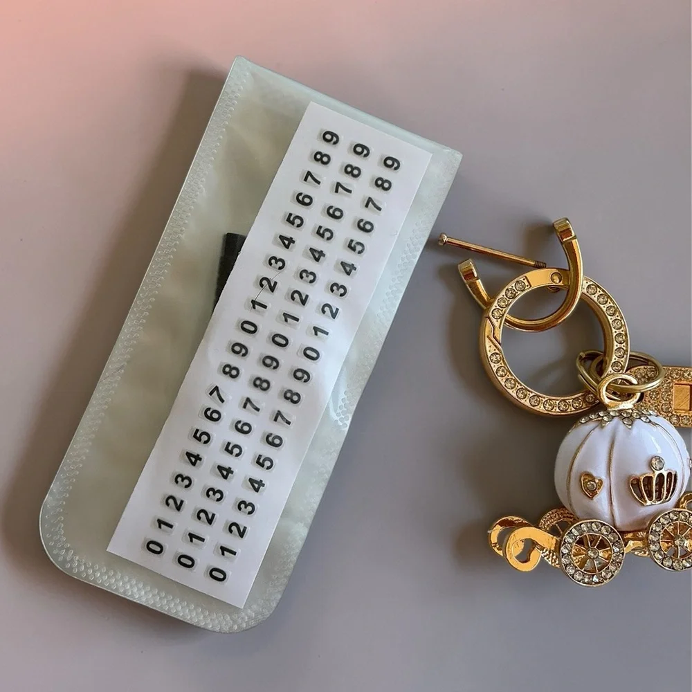 Bag Charm Rhinestone Carriage Custom Number Luxe Princesscore Gold Purse